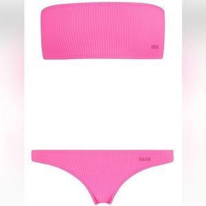 Triangl Swimwear Hot Pink Strapless Bikini Set. Size Small top & bottom